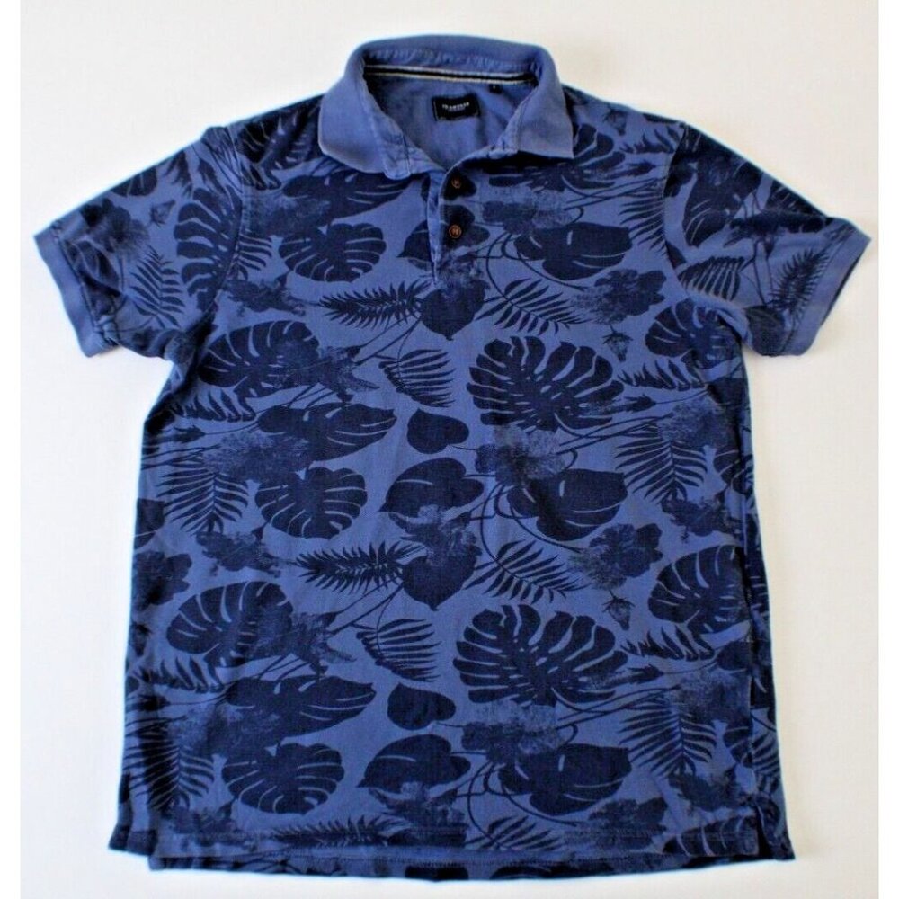 7 Diamonds Men's Polo Shirt Size M - Leaf Pattern